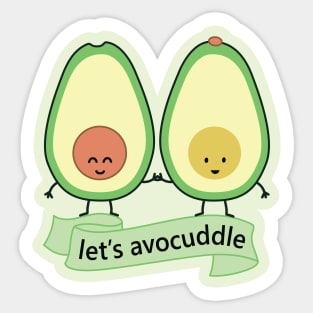 let's avocuddle | by queenie's cards Sticker